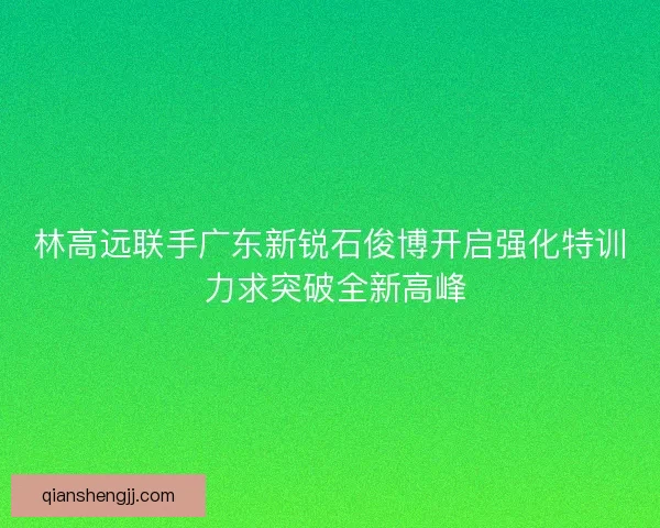 林高远联手广东新锐石俊博开启强化特训 力求突破全新高峰